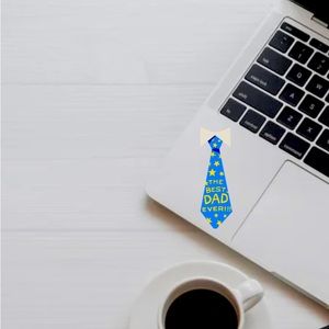 Father’s Day Tie Sticker “ The Best Dad Ever” No Bubbles Vinyl Sticker